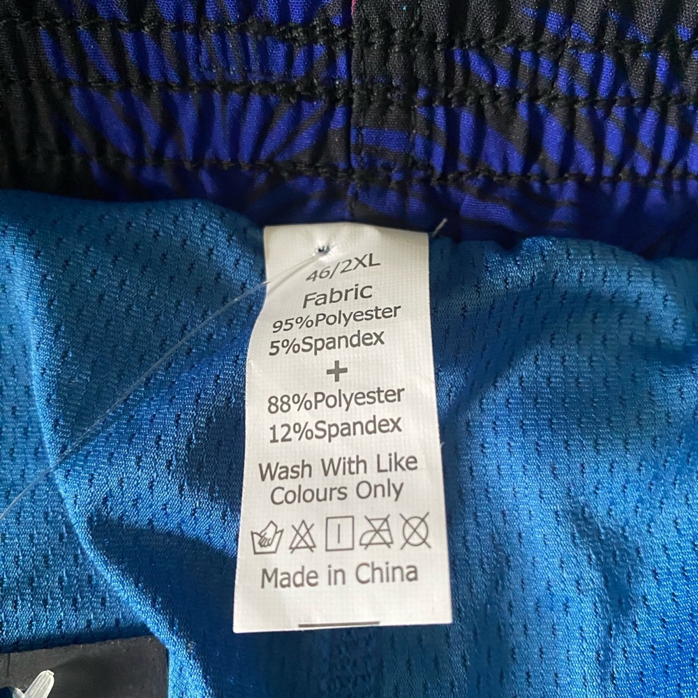 Vibrant Pink and Blue Flamingo Swim Trunks Relaxed Fit - Picture 4 of 6